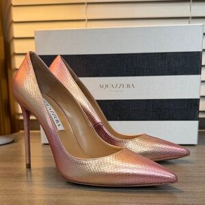 Aquazzura Metallic Pink Gradient Heels